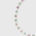 Collier de perles de kunzite et aigue marine