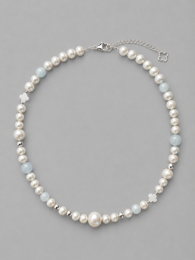 Collier Homme Perle Aigue Marine Argent 925 - NEIJE