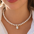 Collier Perle de Culture et Cristal