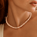 Collier Schachmatt Perles de Culture Roses et Blanches avec Diamants - NEIJE