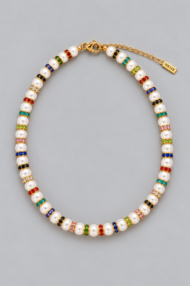 Collier Perles de Culture et Diamant Couleur