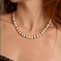Parure Collier & Bracelet Perles de Culture Blanches avec Diamants Multicolores - Madame Bovary - NEIJE
