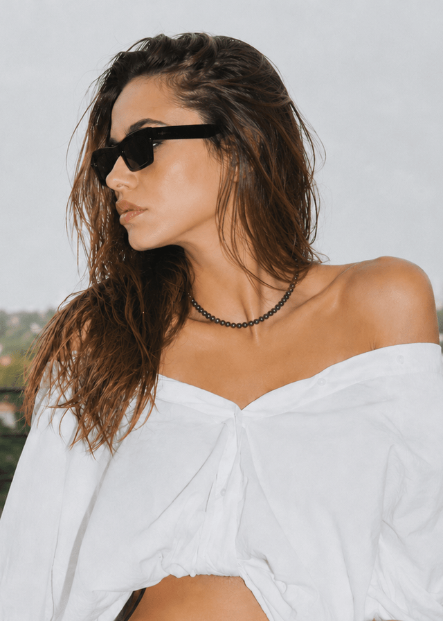 Collier Esmeralda Perles de Culture Noires - NEIJE