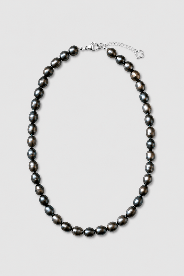 Collier Monte-Cristo Perles d'eau douce Noires et Argent 925 - NEIJE