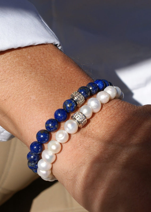 Duo Bracelets Lapis Lazuli et Perles d'eau douce