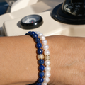 Duo de Bracelets Lapis Lazuli et Perles d'eau douce pour Homme