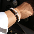 Duo de Bracelets pour homme onyx et perles d'eau douce - NEIJE