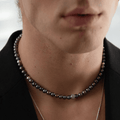 Collier Perles Noires et Argent 925 MONCEAU - NEIJE