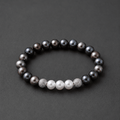 Bracelet Eclipse Perles d'eau douce noires et Or Blanc - NEIJE