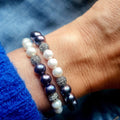 Bracelet Eclipse Perles d'eau douce et Or Blanc - NEIJE