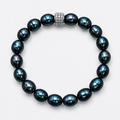 Bracelet Monte - Cristo Perles d'eau douce Noires Or Blanc - NEIJE
