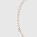 Collier de perles d'eau douce roses et plaqué or blanc