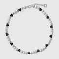 Choker en perle d'eau douce et hematite en coeur