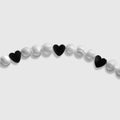 Collier en perles de culture et coeur en hematite