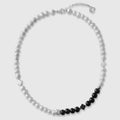 Collier unisexe de perles d'eau douce et onyx