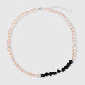 Collier de perles d'eau douce roses et onyx