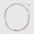 Collier en perles de culture et kunzite