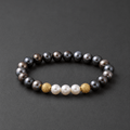Bracelet Eclipse Perles d'eau douce noires et Or Jaune - NEIJE