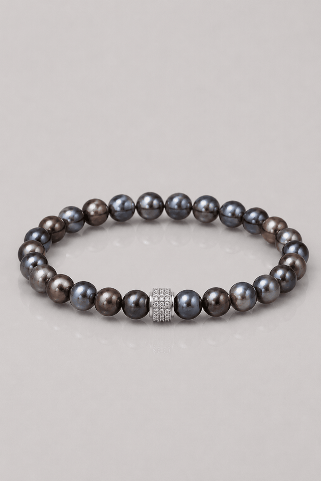 Parure Collier & Bracelet Perles de Culture Noires et Argent 925 - Swann - NEIJE