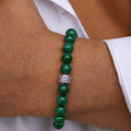 Bracelet Nomade Malachite - Or Blanc - NEIJE