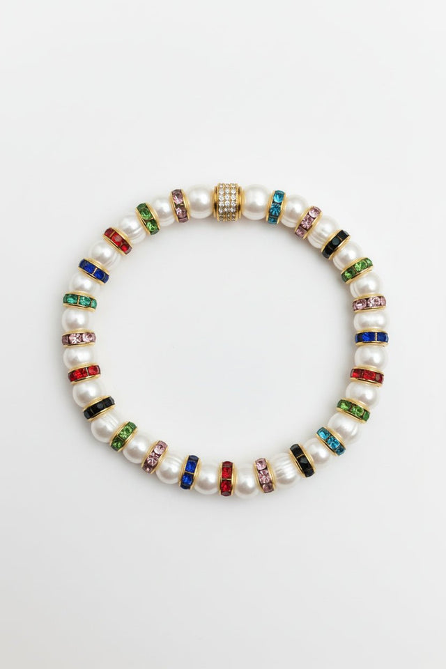 Bracelet Madame Bovary Perles de Culture et Diamants Multicolores - NEIJE