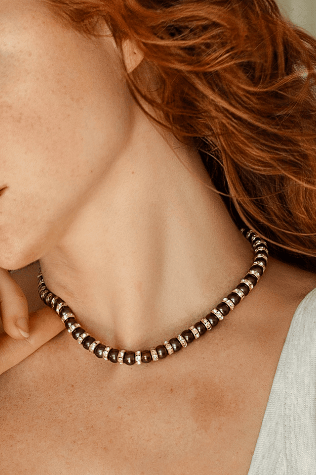 Collier Madame Bovary (Perles Noires) - NEIJE
