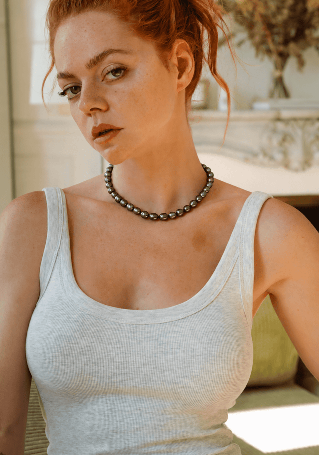 Collier Athéna Perles de Culture Noires - NEIJE