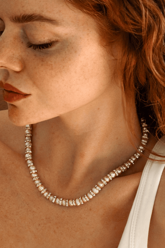 Collier Madame Bovary (Perles Roses) - NEIJE