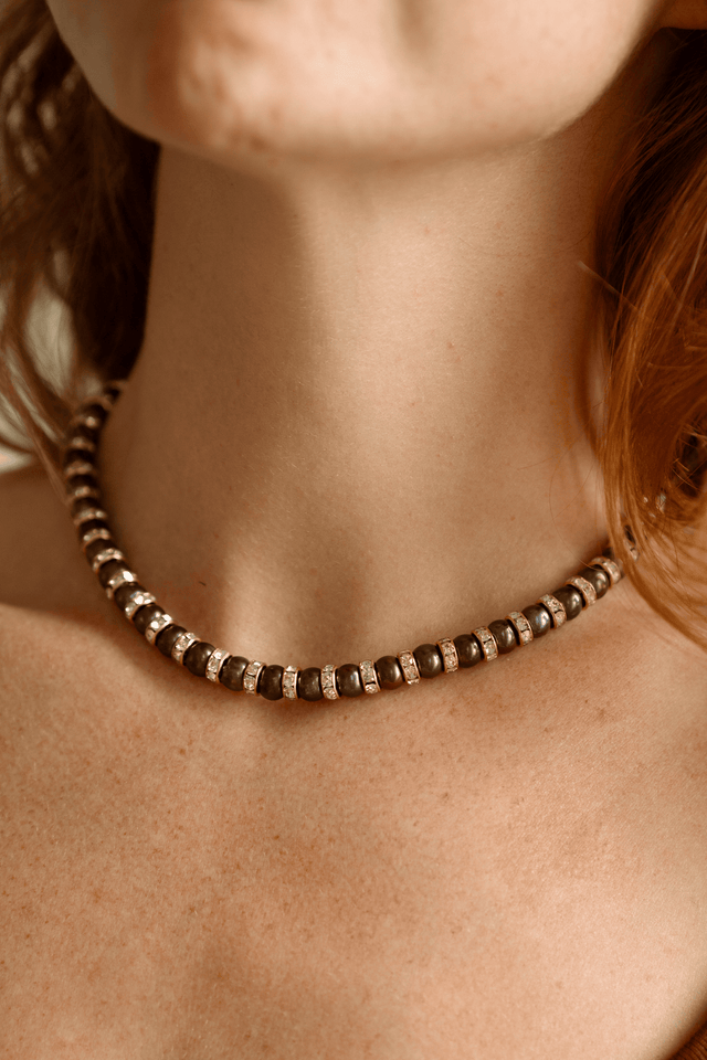 Collier Madame Bovary (Perles Noires) - NEIJE