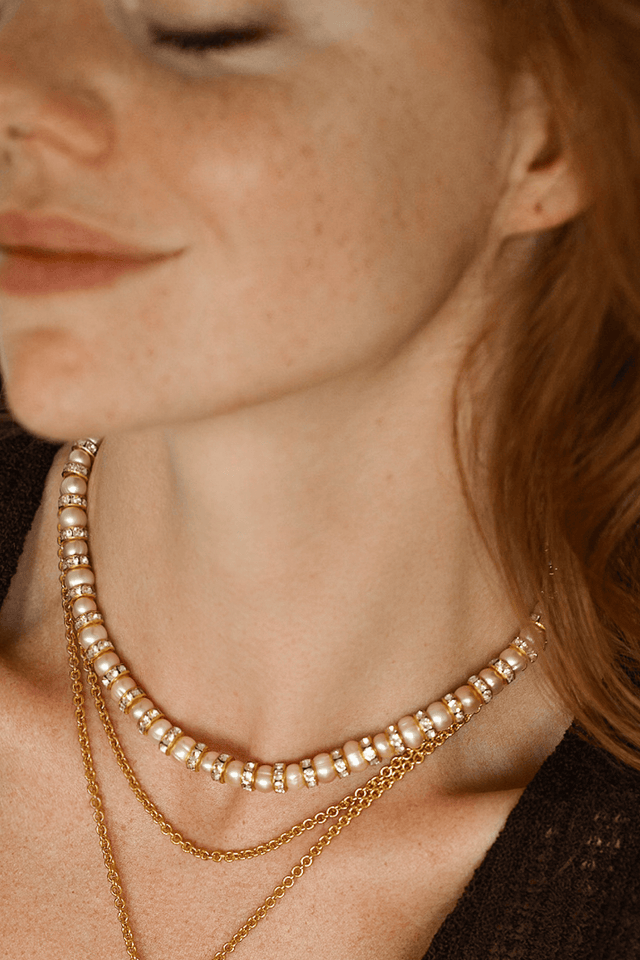 Collier Madame Bovary (Perles Roses) - NEIJE
