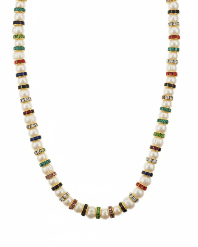 Collier Madame Bovary Perles de Culture et Diamants CZ Multicolore - NEIJE