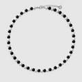 Collier Architectural Perles d'eau douce Onyx et Argent 925 - NEIJE